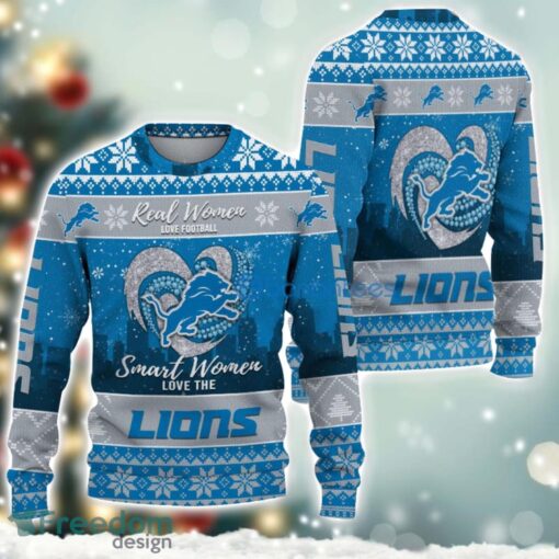 Detroit Lions Logo Ugly Christmas Sweater For Fans Men And Women Christmas Gift Ideas Product Photo 2