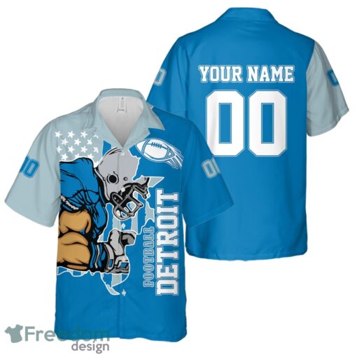 Detroit personalized name and number Hawaiian Shirt And Shorts Team Beach Shirt Product Photo 2