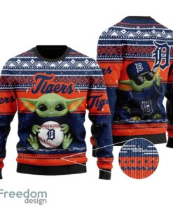 Detroit Tigers Grogu Baby Yoda Hug Logo All Over Print  Sweater