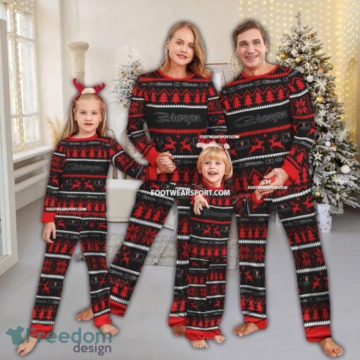 Dodge Charger Car Racing Logo Pattern Pajamas Set Ugly Christmas Gift Family - Dodge Charger Car Racing Logo Pattern Pajamas Set Ugly Christmas Gift Family