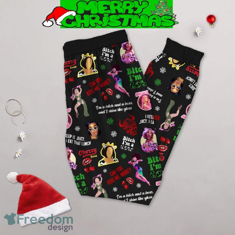 Doja Cat Under The Tree Santa Christmas Fleece Pajamas Set Men Women For Fans image Doja Cat Under The Tree Santa Christmas Fleece Pajamas Set Men Women For Fans - Doja Cat Under The Tree Santa Christmas Fleece Pajamas Set-2
