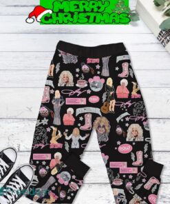 Dolly Parton Me Valentine Black Fleece Pajamas Set For Christmas - Dolly Parton Me Valentine Black Fleece Pajamas Set-2