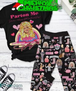 Dolly Parton Me Valentine Black Fleece Pajamas Set For Christmas