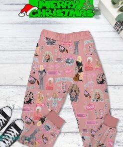 Dolly Parton Me Valentine Pink Fleece Pajamas Set Full Print Christmas For Women - Dolly Parton Me Valentine Pink Fleece Pajamas Set-3