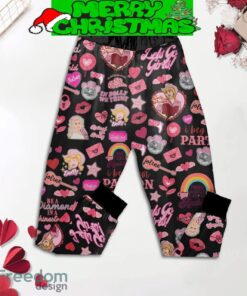 Dolly Parton My Queen My Valentine Black Fleece Pajamas Set Christmas For Family - Dolly Parton My Queen My Valentine Black Fleece Pajamas Set-4