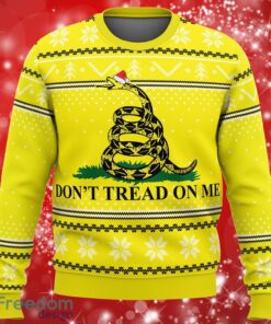 Dont Tread On Me Christmas Yellow Sweater Full Over Print Gifts Christmas 3D Sweater Shirt