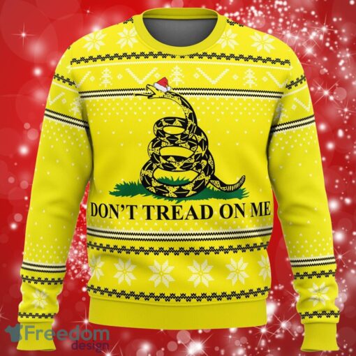 Dont Tread On Me Christmas Yellow Sweater Full Over Print Gifts Christmas 3D Sweater Shirt Product Photo 1