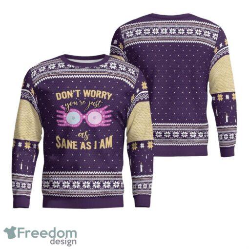 Don’t Worry You’re Just As Sane I Am All-Over Print Christmas Sweater, Christmas Gift Product Photo 1