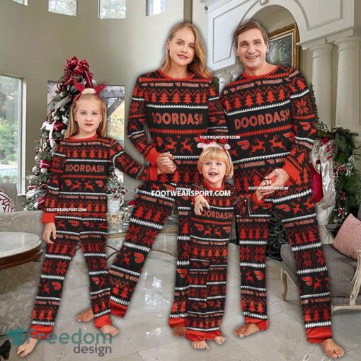 DoorDash Ugly Christmas Pajamas Set Gift Family - DoorDash Ugly Christmas Pajamas Set Gift Family