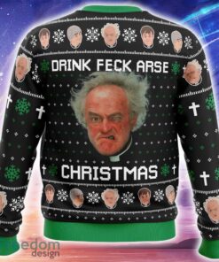 Drink Feck Arse Father Ted Knitted Xmas Sweater Trending Holidays For Men Women Fans - Drink Feck Arse Father Ted Ugly Christmas Sweater_2