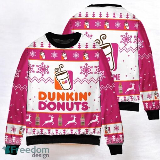 Dunkin Donuts Custom Ugly Christmas Sweater 3D Printed Christmas Gift Product Photo 1