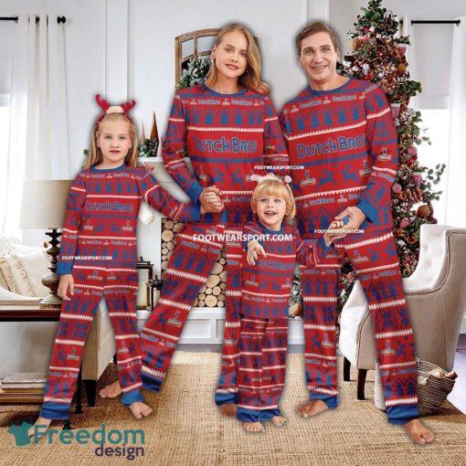 Dutch Bros Coffee Ugly Christmas Pajamas Set Gift Family - Dutch Bros Coffee Ugly Christmas Pajamas Set Gift Family