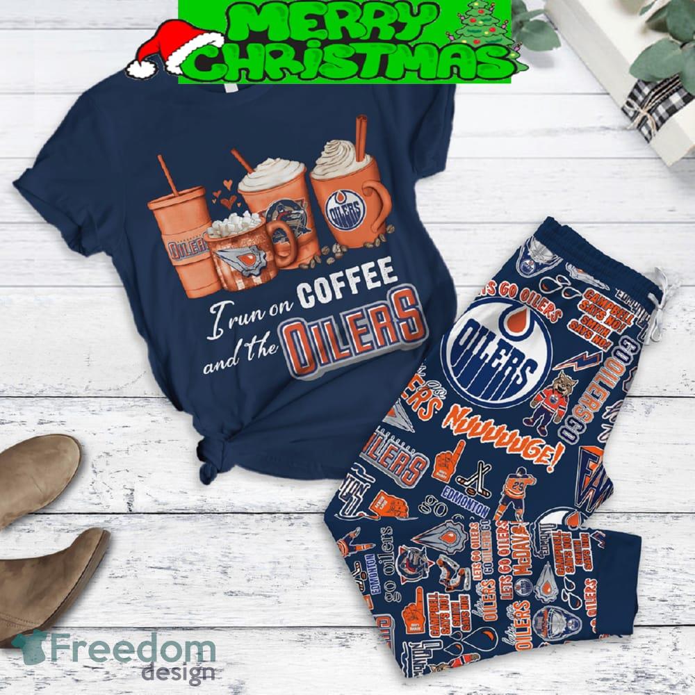 Edmonton Oilers Run On Coffee Fleece Pajamas Set Full Print Christmas For Women image Edmonton Oilers Run On Coffee Fleece Pajamas Set Full Print Christmas For Women - Edmonton Oilers Run On Coffee Fleece Pajamas Set-1