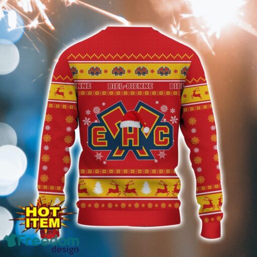 EHC Biel 3D Ugly Christmas Sweater For Men And Women Sport Fans Product Photo 3