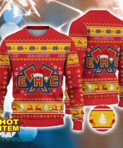 EHC Biel 3D Ugly Christmas  Sweater For Men And Women Sport Fans