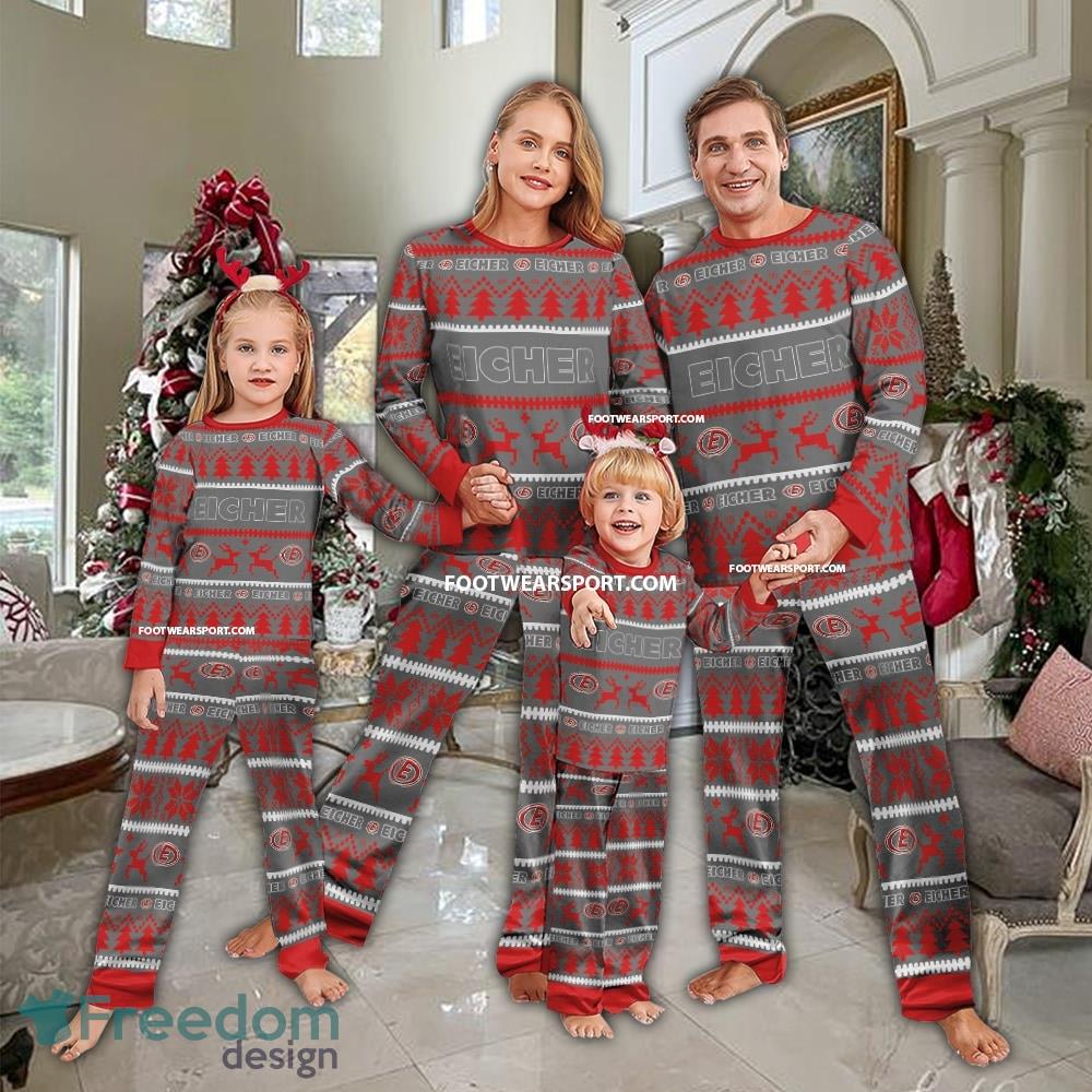 Eicher Tractor Logo Pattern Pajamas Set Ugly Christmas Men Women Children - Eicher Tractor Logo Pattern Pajamas Set Ugly Christmas Men Women Children