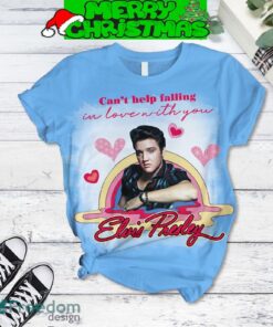 Elvis Presley Falling In Love Valentine Blue Fleece Pajamas Set Full Print Christmas For Women image Elvis Presley Falling In Love Valentine Blue Fleece Pajamas Set Full Print Christmas For Women - Elvis Presley Falling In Love Valentine Blue Fleece Pajamas Set-3