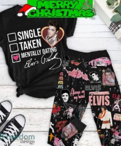 Elvis Presley Mentally Dating Elvis Fleece Pajamas Set Men Women For Fans - Elvis Presley Mentally Dating Elvis Fleece Pajamas Set-1