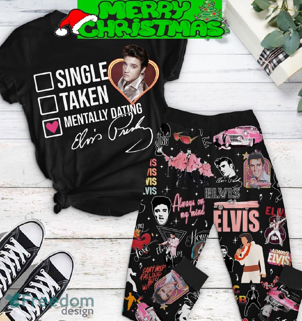 Elvis Presley Mentally Dating Elvis Fleece Pajamas Set Men Women For Fans - Elvis Presley Mentally Dating Elvis Fleece Pajamas Set-1