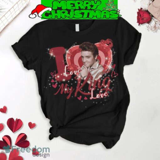 Elvis Presley My King My Valentine Black Fleece Pajamas Set Gift Family - Elvis Presley My King My Valentine Black Fleece Pajamas Set-3