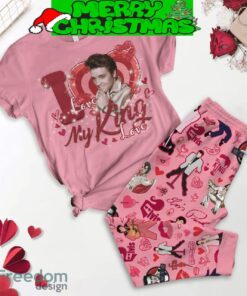 Elvis Presley My King My Valentine Pink Fleece Pajamas Set For Christmas - Elvis Presley My King My Valentine Pink Fleece Pajamas Set-1