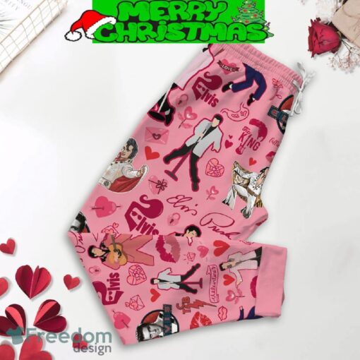 Elvis Presley My King My Valentine Pink Fleece Pajamas Set For Christmas - Elvis Presley My King My Valentine Pink Fleece Pajamas Set-4