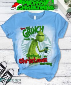 Even The Grinch Needs His Starbucks On Christmas Morning Fleece Pajamas Set Full Print Christmas For Women - Even The Grinch Needs His Starbucks On Christmas Morning Fleece Pajamas Set-2