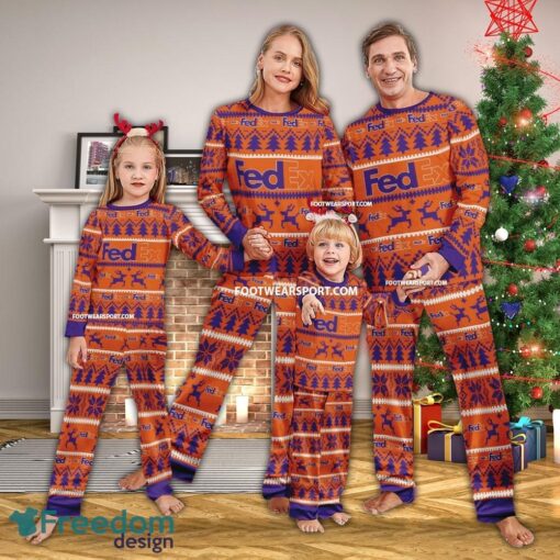 Fedex Ugly Christmas Pajamas Set Gift For Family - Fedex Ugly Christmas Pajamas Set Gift For Family