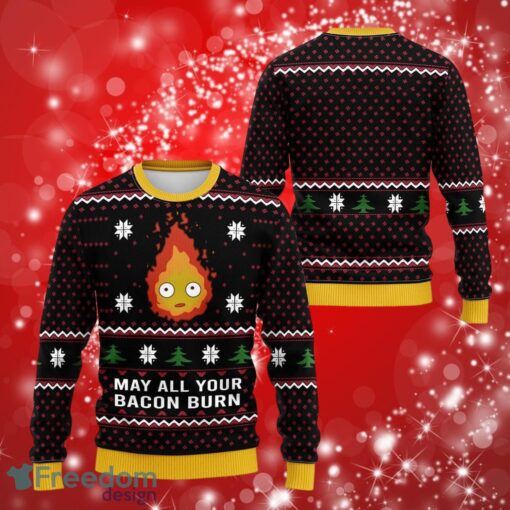 Fire Christmas Dark Sweater Full Over Print Gifts Christmas 3D Sweater Shirt Product Photo 1