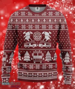 Fire Dept Firefighter Gifts Christmas Warmth Thicken Sweater Red 3D Sweater Shirt