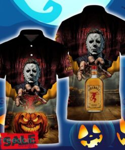 Fireball Whiskey Halloween Michael Myers Polo Shirt For Men Women Gift Christmas Holidays