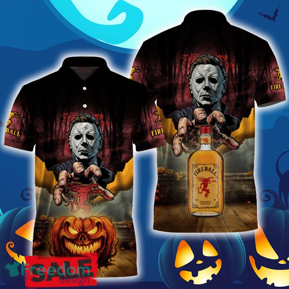 Fireball Whiskey Halloween Michael Myers Polo Shirt For Men Women Gift Christmas Holidays image Fireball Whiskey Halloween Michael Myers Polo Shirt For Men Women Gift Christmas Holidays - Fireball Whiskey Halloween Michael Myers Polo Shirt For Men Women Gift Christmas Holidays