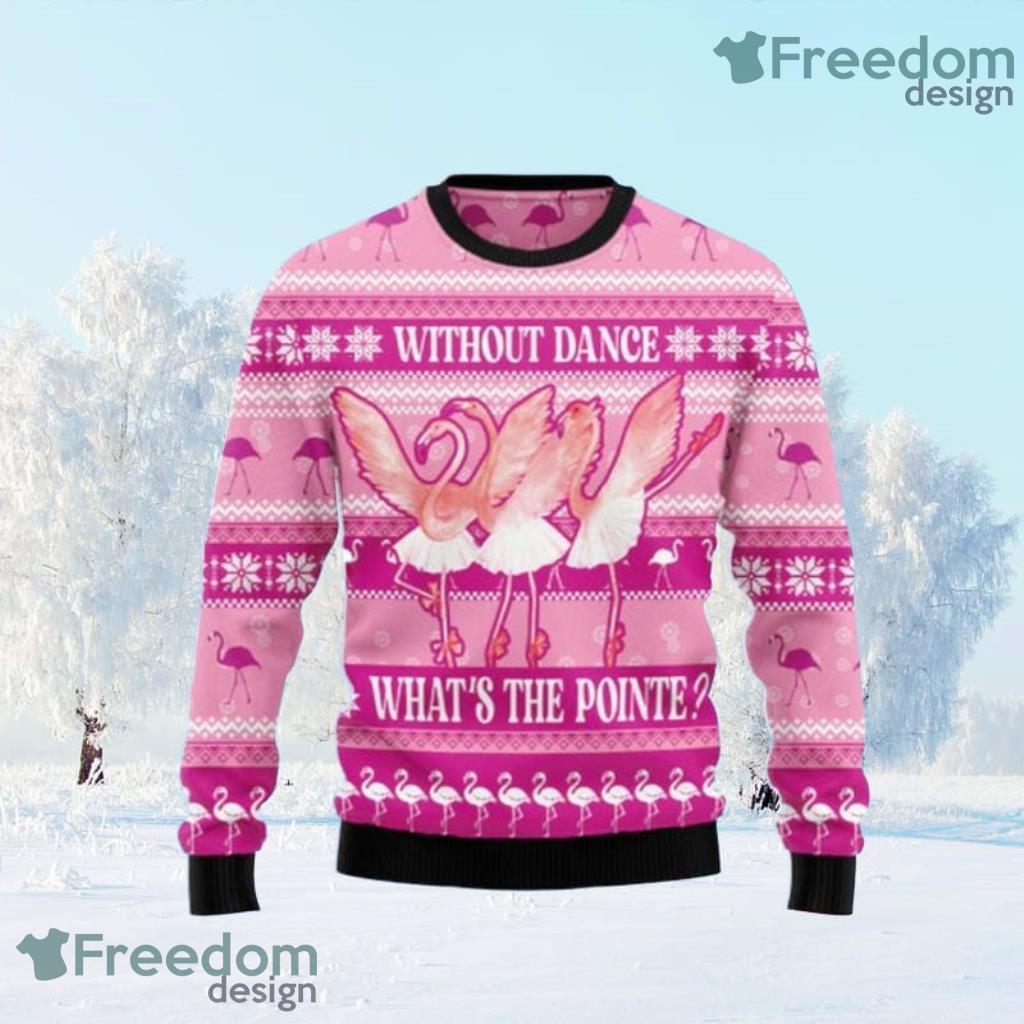 Flamingo Ballet Ugly Christmas Sweaters 3D image Flamingo Ballet Ugly Christmas Sweaters 3D Product Photo 1