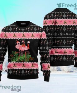 Flamingo Jingle Bell Tropical Ugly Christmas Sweater For Men And Women