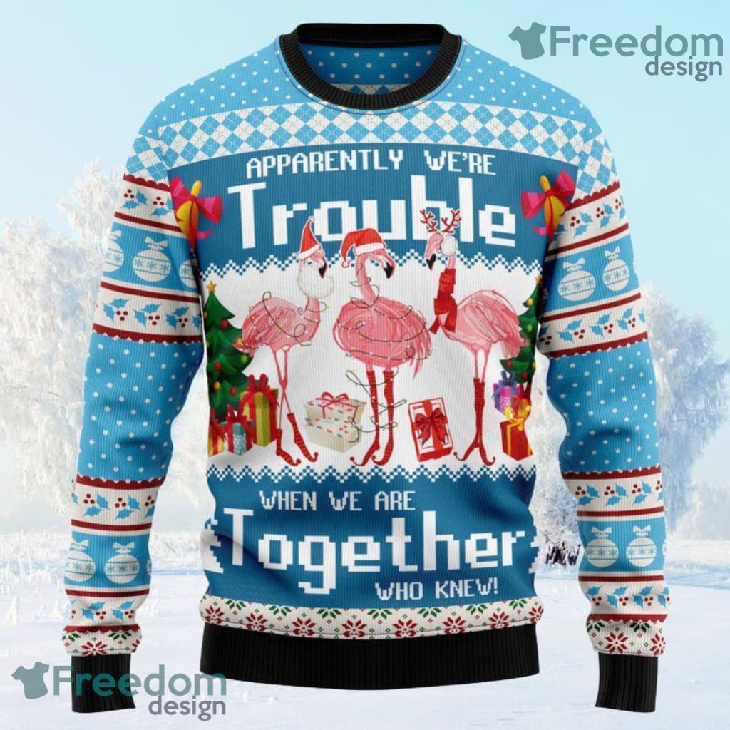 Flamingo Together Ugly Christmas Sweater For Men And Women image Flamingo Together Ugly Christmas Sweater For Men And Women Product Photo 1