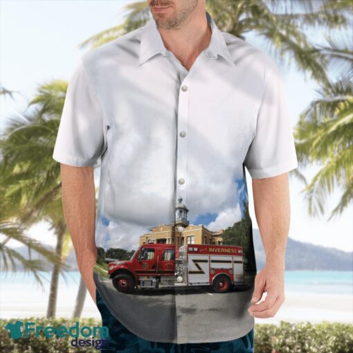 Florida, Inverness Fire Department Hawaiian Shirt Summer Beach Shirt Product Photo 4