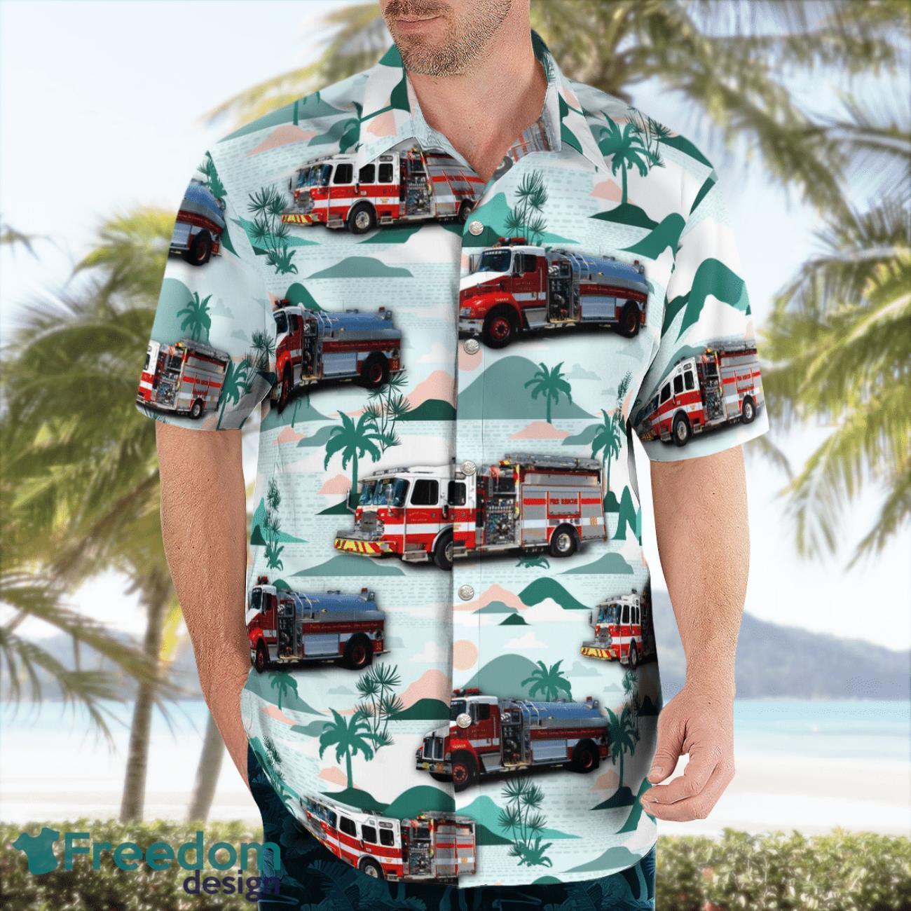 Florida Martin County Fire Rescue Hawaiian Shirt Beach Shirt Summer Holiday Gift image Florida Martin County Fire Rescue Hawaiian Shirt Beach Shirt Summer Holiday Gift Product Photo 3