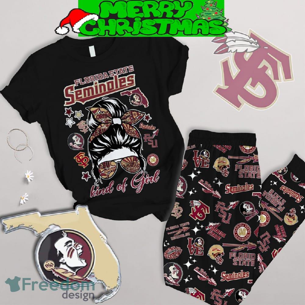 Florida State Seminoles Kind Of Girl Christmas Fleece Pajamas Set For Christmas - Florida State Seminoles Kind Of Girl Christmas Fleece Pajamas Set-1