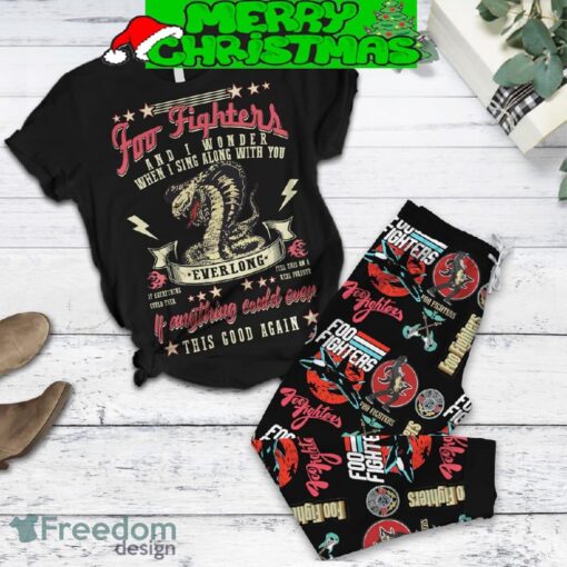 Foo Fighters And I Wonder When I Sing Along With You Fleece Pajamas Set Full Print Christmas For Women - Foo Fighters And I Wonder When I Sing Along With You Fleece Pajamas Set-1