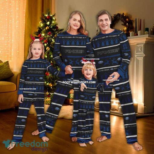 Ford Ranger Car Racing Logo Pattern Ugly Christmas Pajamas Set Gift For Family - Ford Ranger Car Racing Logo Pattern Ugly Christmas Pajamas Set Gift For Family