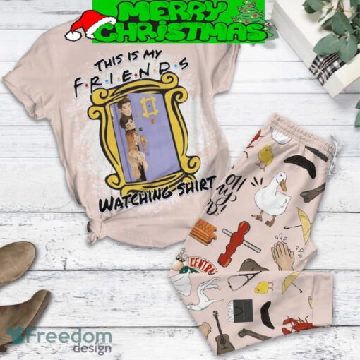 Friends This Is My Watching Shirt Fleece Pajamas Set For Women Gift Christmas - Friends This Is My Watching Shirt Fleece Pajamas Set-1