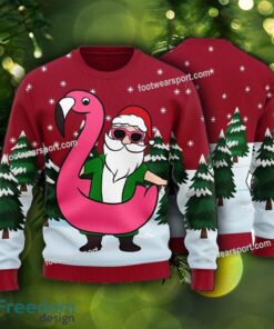 Funny Santa With Flamingo Funny s Knitted Christmas Sweater AOP
