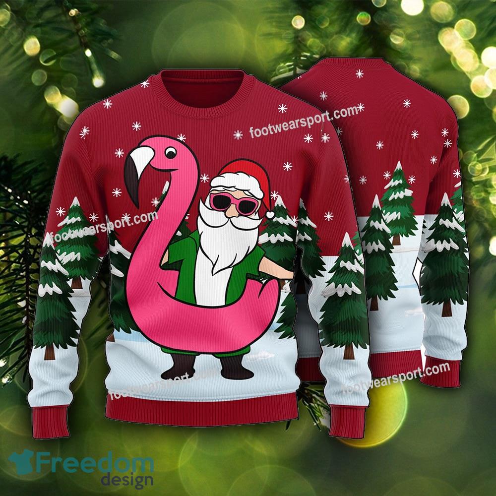 Funny Santa With Flamingo Funny s Knitted Christmas Sweater AOP image Funny Santa With Flamingo Funny s Knitted Christmas Sweater AOP - Funny Santa With Flamingo Funny s Knitted Christmas Sweater AOP