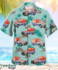 Galveston, Texas, Galveston County Health District EMS Tropical 3D Hawaiian Shirt Men Women Shirt Product Photo 3