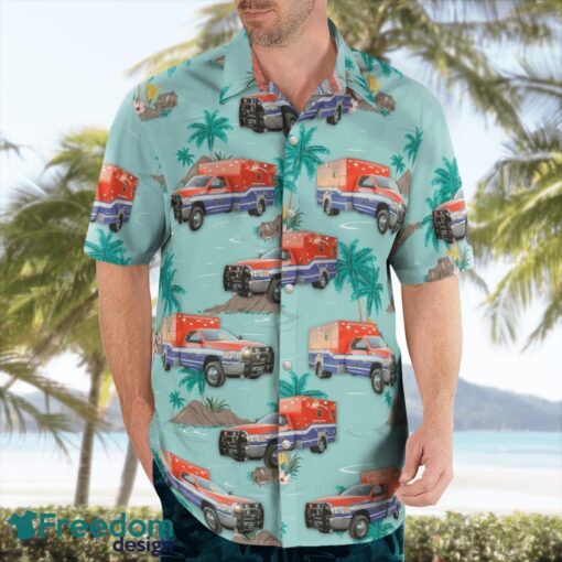 Galveston, Texas, Galveston County Health District EMS Tropical 3D Hawaiian Shirt Men Women Shirt Product Photo 4