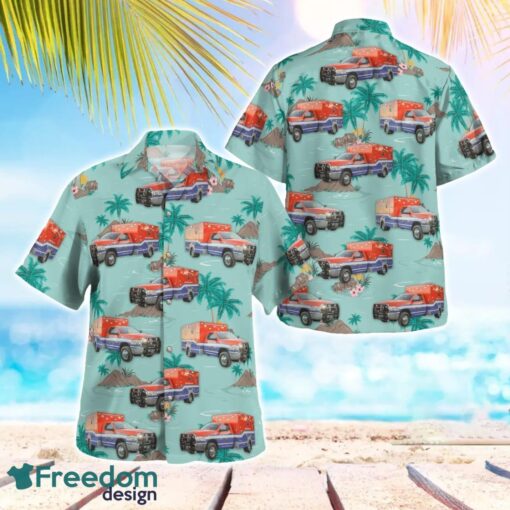 Galveston, Texas, Galveston County Health District EMS Tropical 3D Hawaiian Shirt Men Women Shirt Product Photo 1