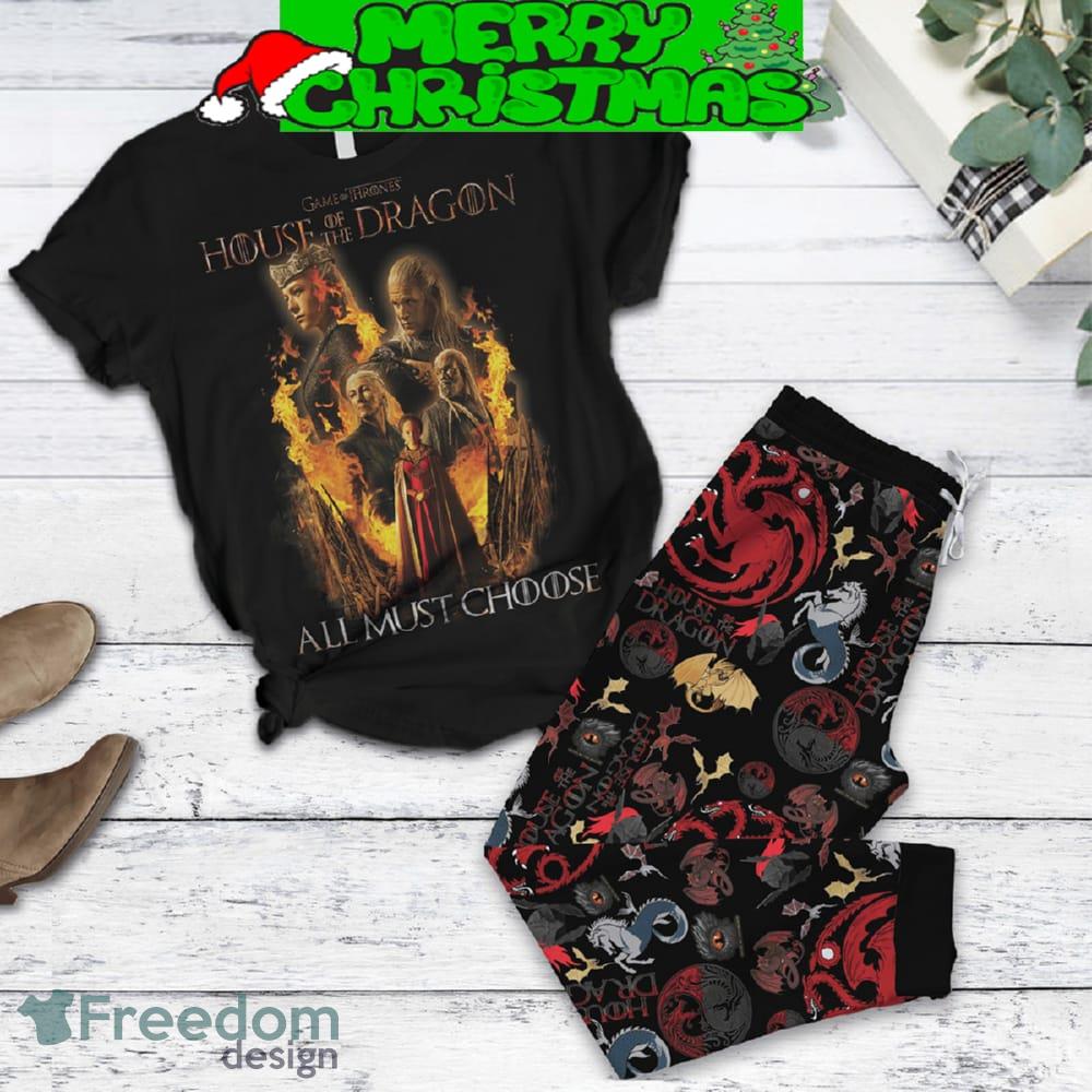 Game Of Thrones House Of The Dragon All Must Choose Fleece Pajamas Set All Over Print Christmas Gift - Game Of Thrones House Of The Dragon All Must Choose Fleece Pajamas Set-1