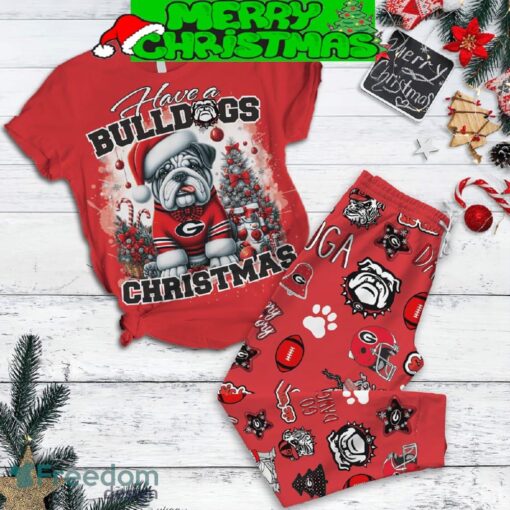 George Bulldogs Have A Bulldogs Christmas Fleece Pajamas Set For Christmas - George Bulldogs Have A Bulldogs Christmas Fleece Pajamas Set-1