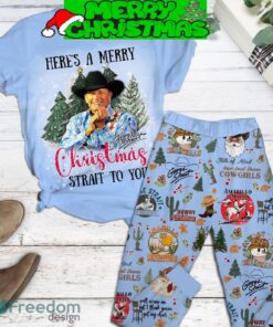 George Strait Here’s A Merry Christmas Strait To You Pajamas Set All Over Print Christmas Gift - George Strait Here’s A Merry Christmas Strait To You Pajamas Set-1