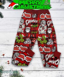 Georgia Bulldogs Grinch Hate Us Christmas Fleece Pajamas Set Full Print Christmas For Women - Georgia Bulldogs Grinch Hate Us Christmas Fleece Pajamas Set-2